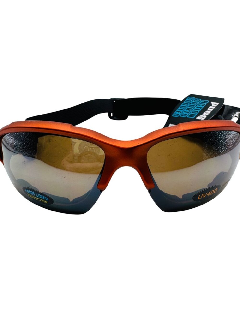 Pugs Action Sports Goggles UV400 Protection Orange Frame With Adjustable Strap